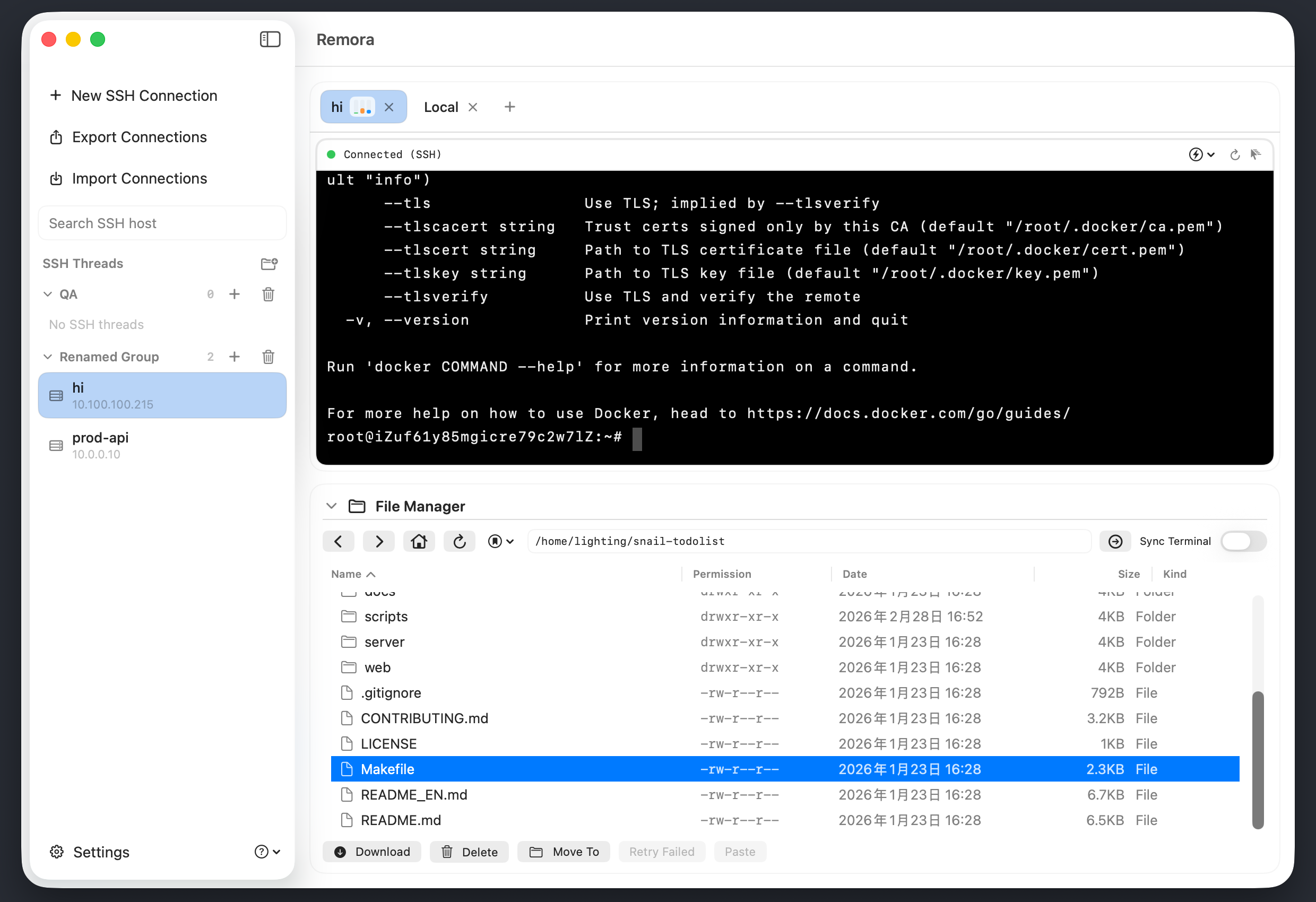 Remora file manager